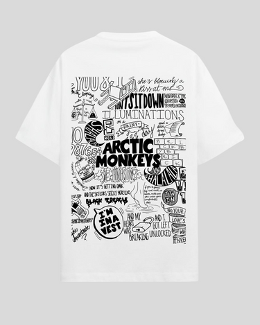 Arctic Monkey Font White - Oversized T-shirt