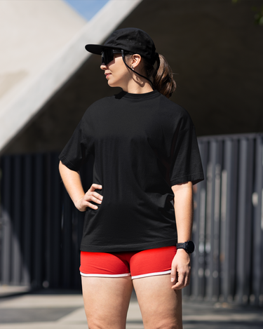 Solid Black- Oversized T-shirt- 220 GSM super soft