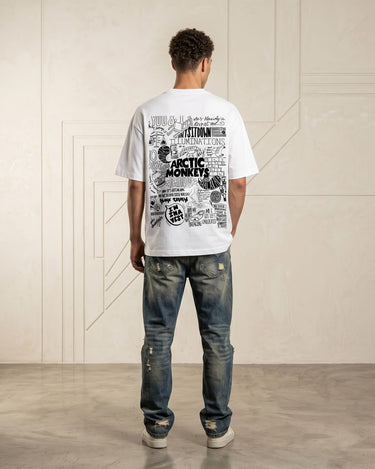Arctic Monkey Font White - Oversized T-shirt