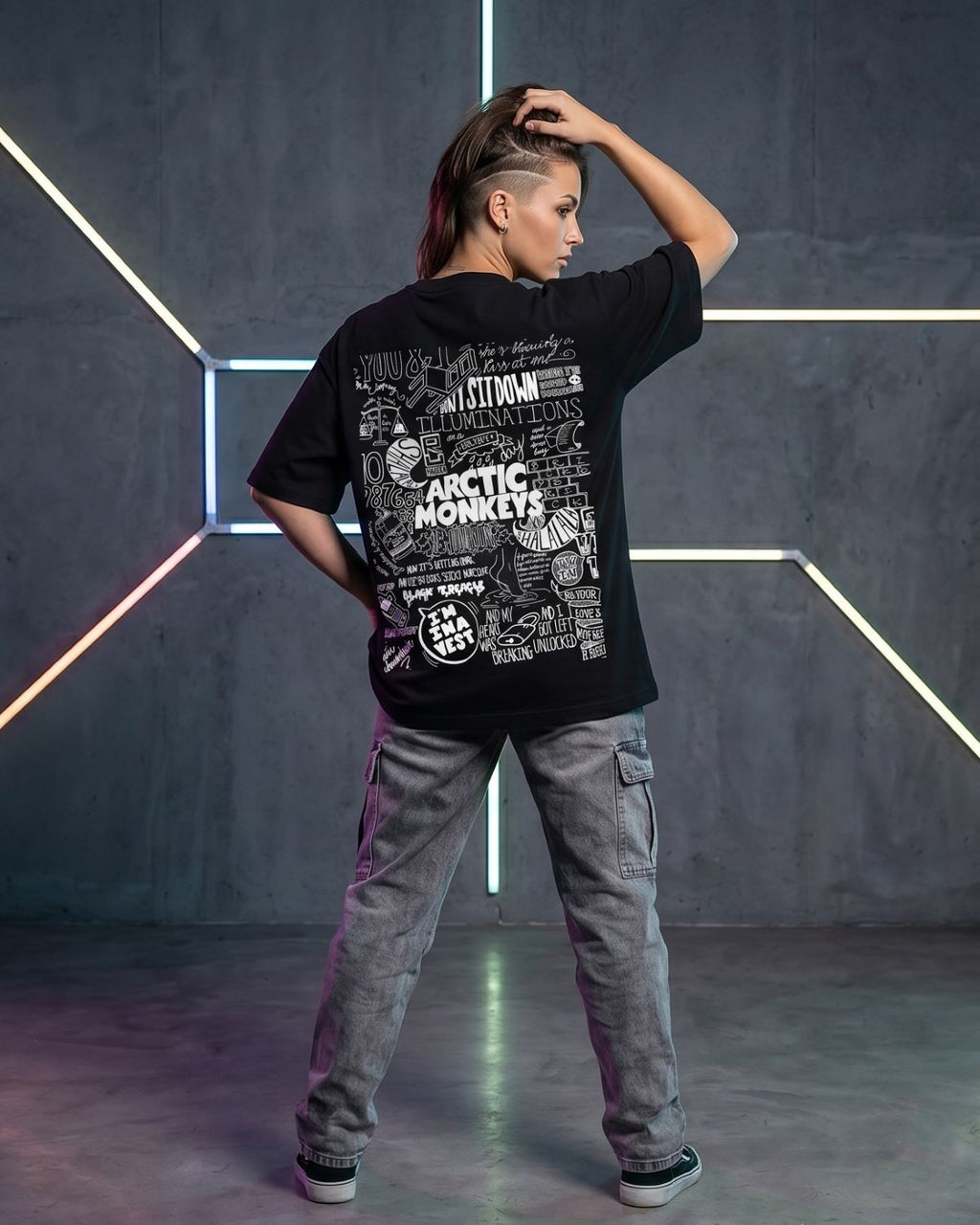 Arctic Monkey Font Black- Oversized T-shirt