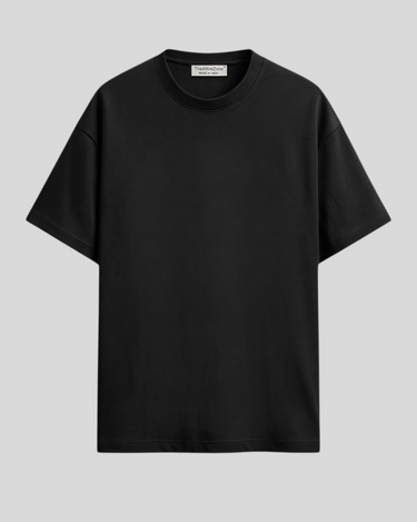 Solid Black- Oversized T-shirt- 220 GSM super soft